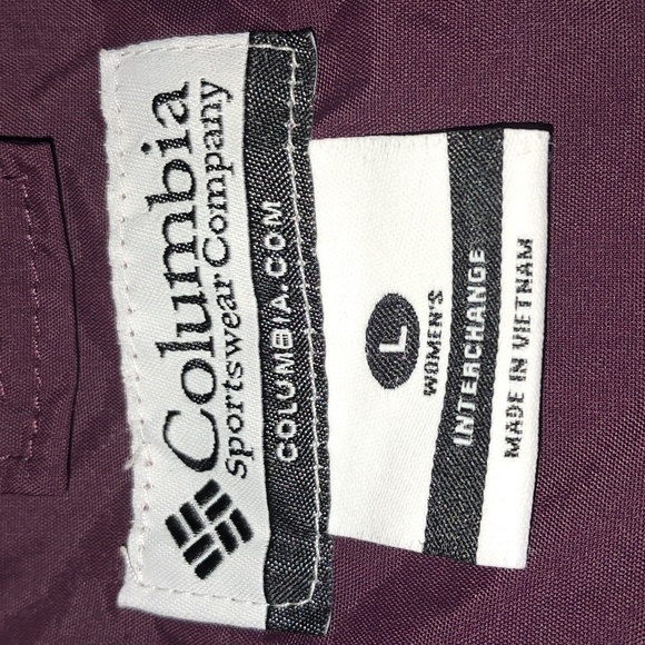 Columbia Omni-Tech 3-N-1 Woman's Large Full Zip Hooded Jacket. Purple - Picture 12 of 16